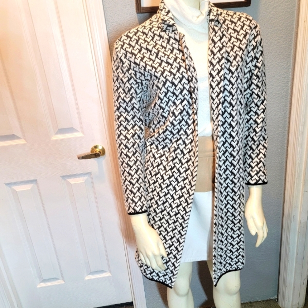 Philosophy Black and White Pea Coat